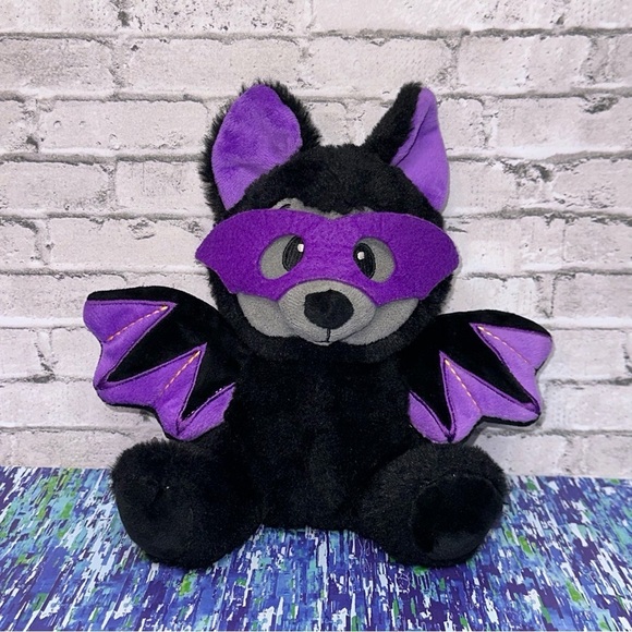 American Greetings Plush Black Purple Halloween Bat 9in. Stuffed Animal - Picture 1 of 14